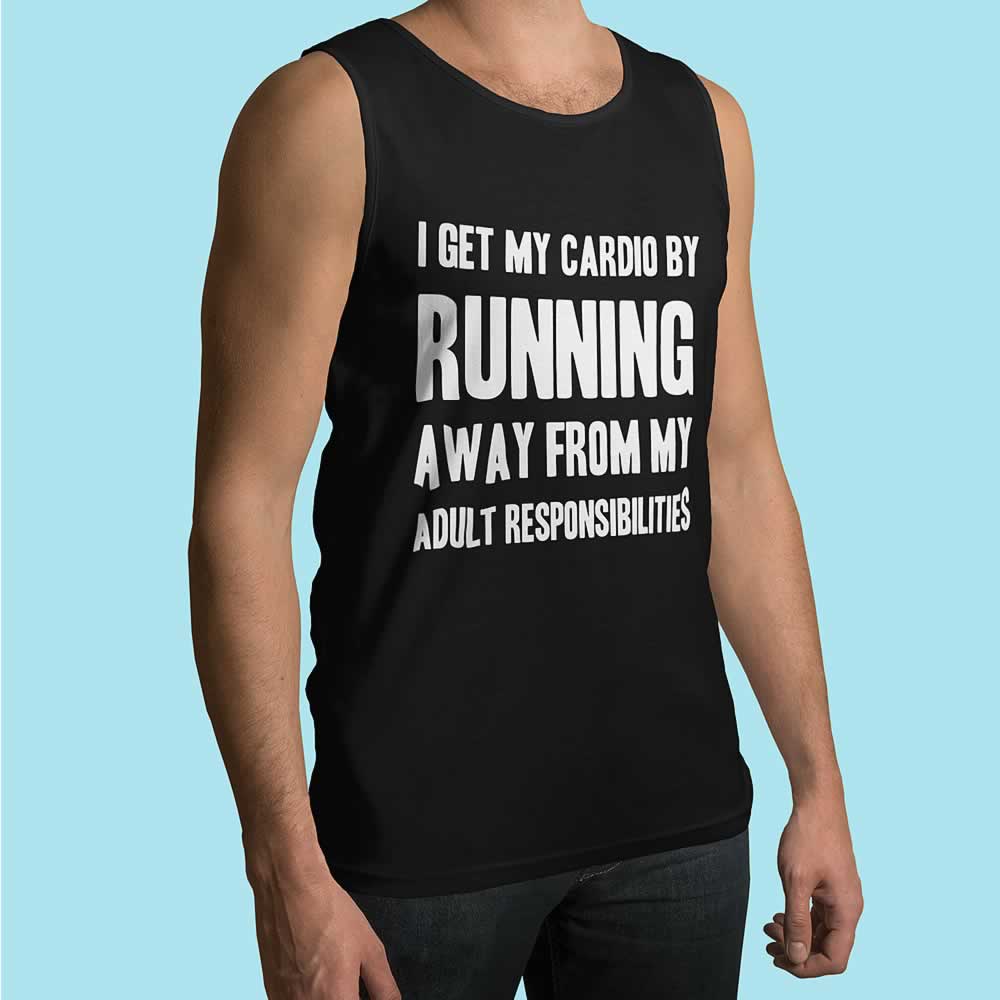 I Get My Cardio By Running Away Men's Vest