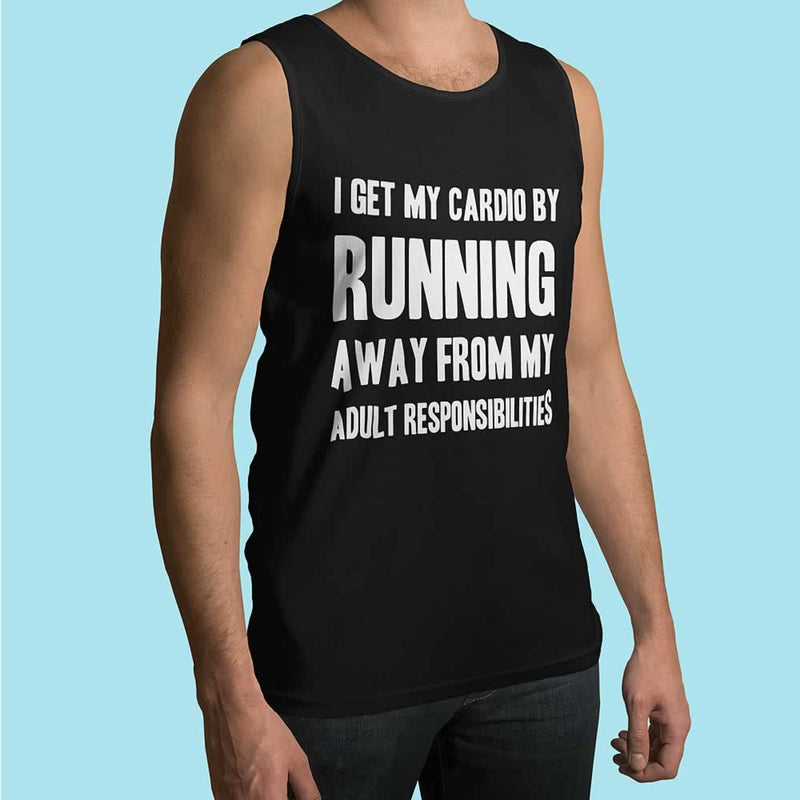 I Get My Cardio By Running Away Men's Vest