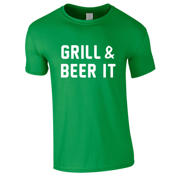 Grill And Beer It Tee In Green