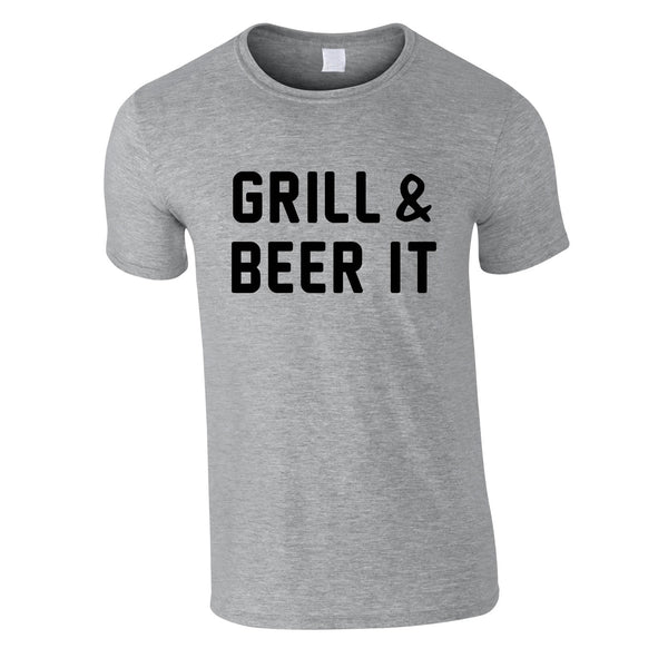 Grill And Beer It Tee In Grey