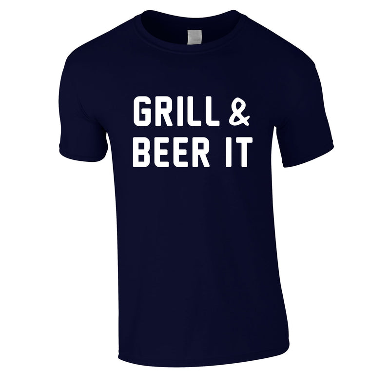 Grill And Beer It Tee In Navy