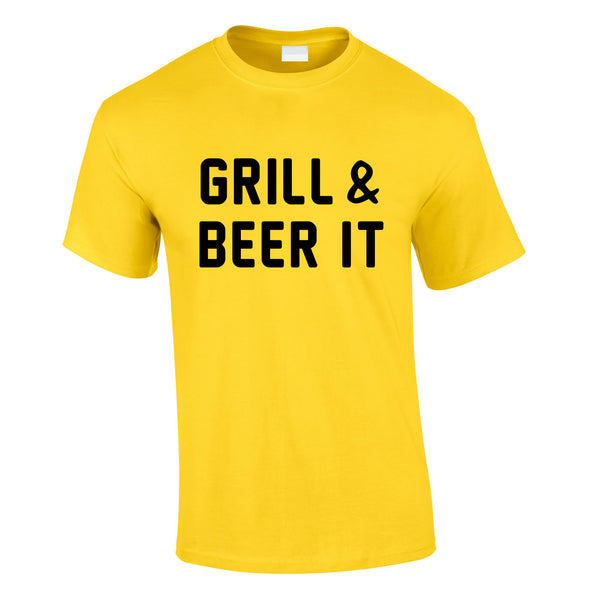 Grill And Beer It Tee In Yellow