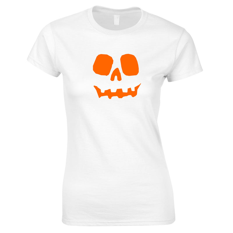 Halloween Pumpkin Women's Top in White