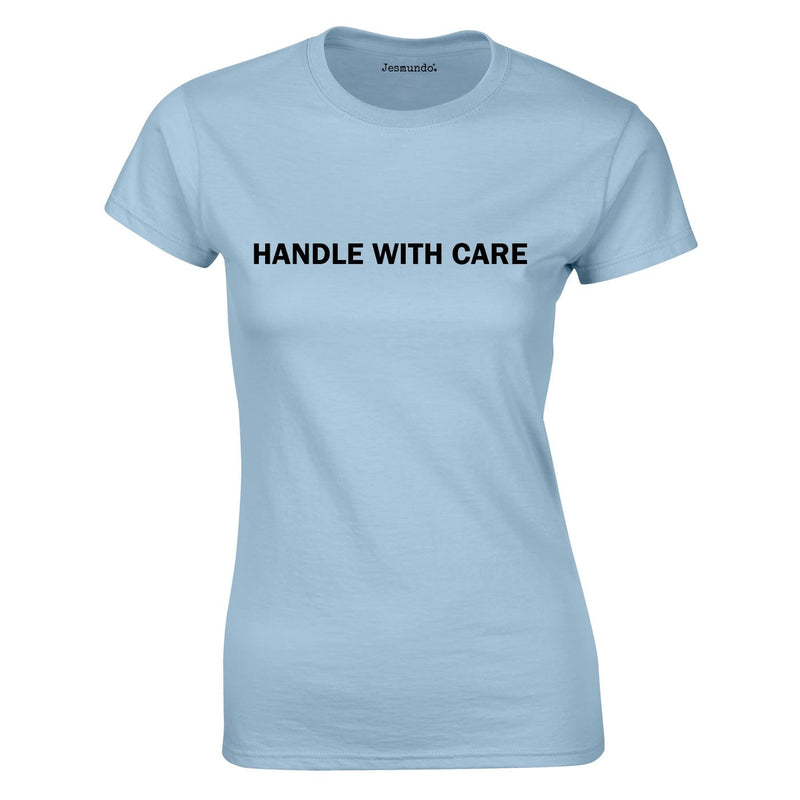 Handle With Care Ladies Top In Sky