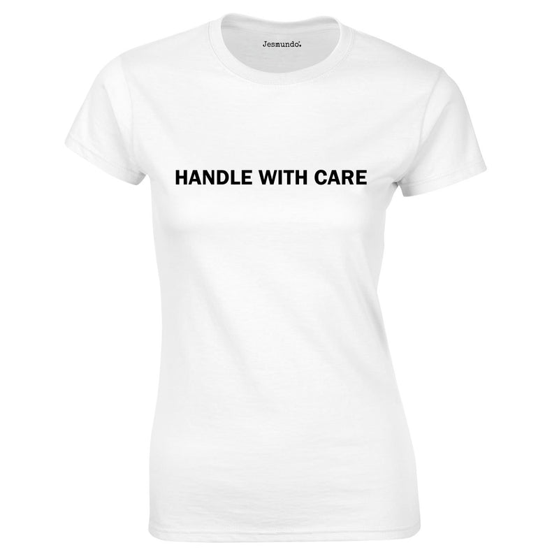 Handle With Care Ladies Top In White