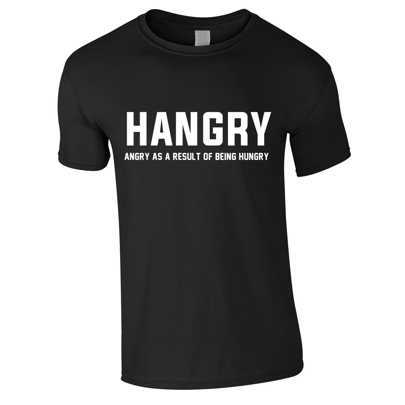 HUNGRY＆ANGRY ANGRY半袖Tシャツ ブラック M hangry-hungry-angty-tee-