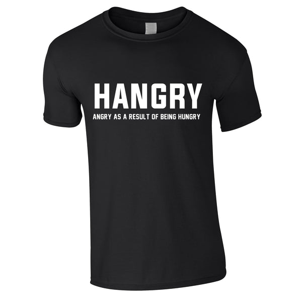 Hangry - Hungry And Angry Tee In Black