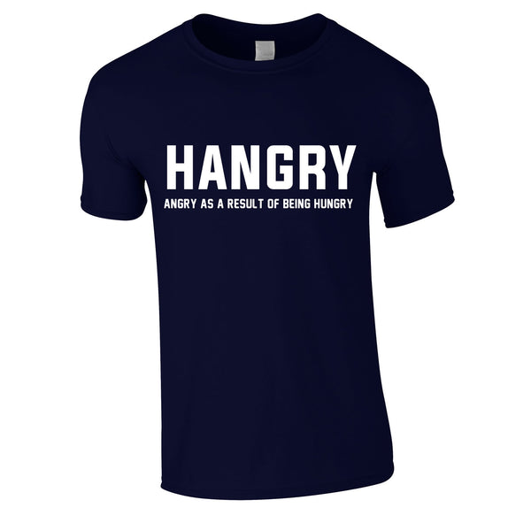 Hangry - Hungry And Angry Tee In Navy