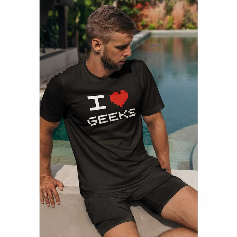 I Love Heart Geeks Pixel Heart Tee