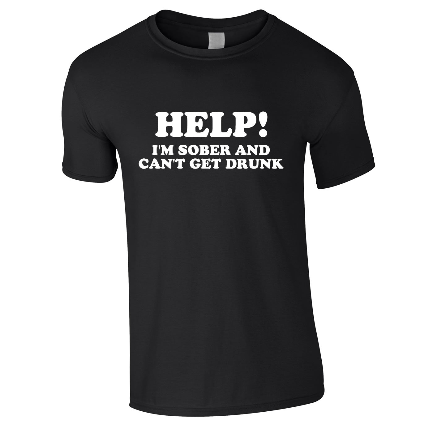 Help I'm Sober And Can't Get Drunk Tee In Black