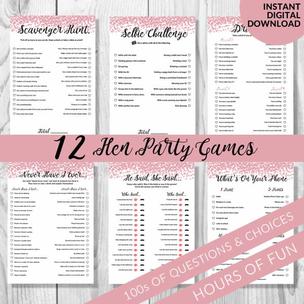 12 Printable Hen Party Games For Your Hen Night Out Or Girls Night In