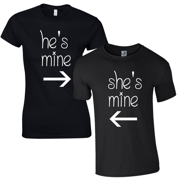 He's Mine & She's Mine Tees In Black