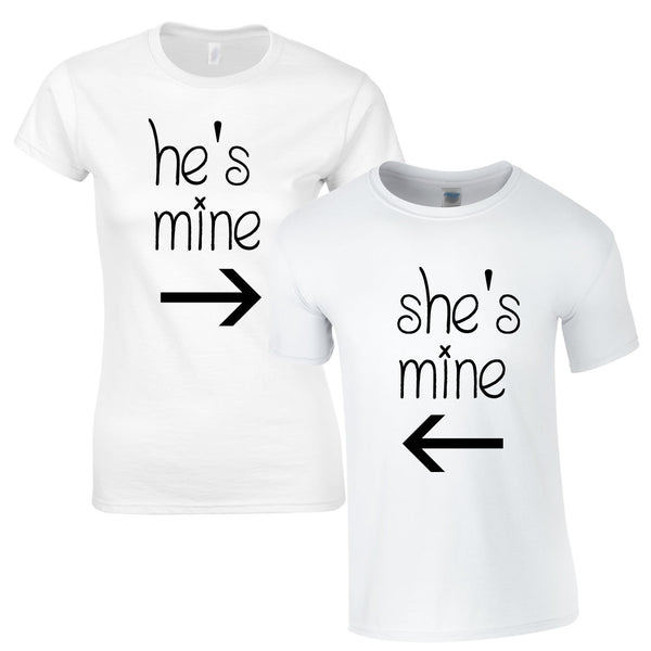 He's Mine & She's Mine Tees In White