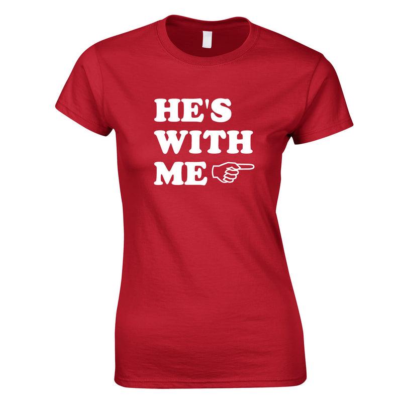 He's With Me Ladies Top In Red