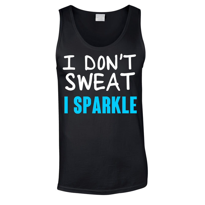 I Don't Sweat I Sparkle Vest In Black