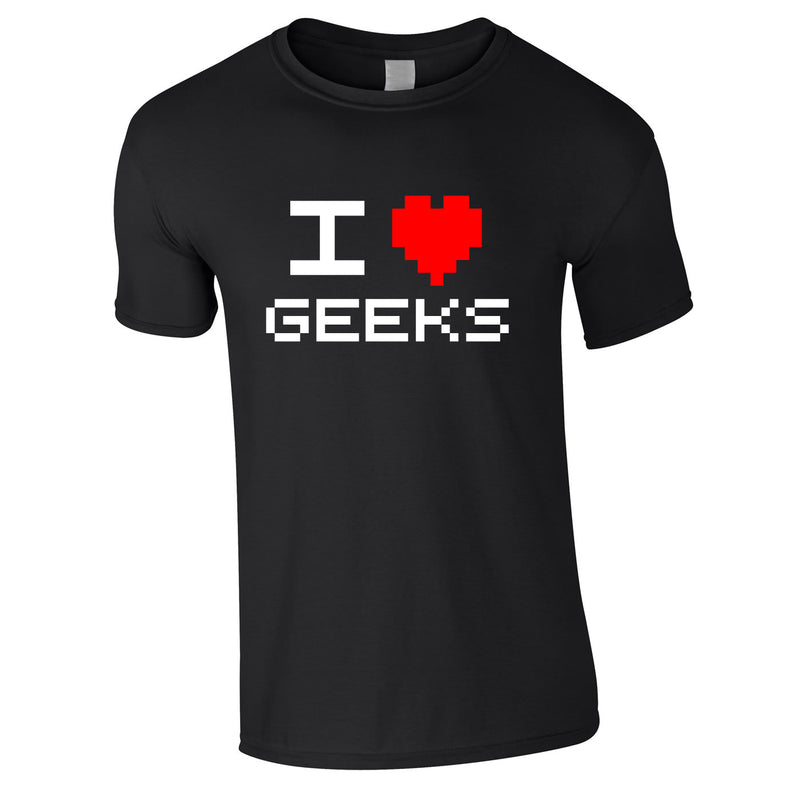 I Love Heart Geeks Retro Tee In Black
