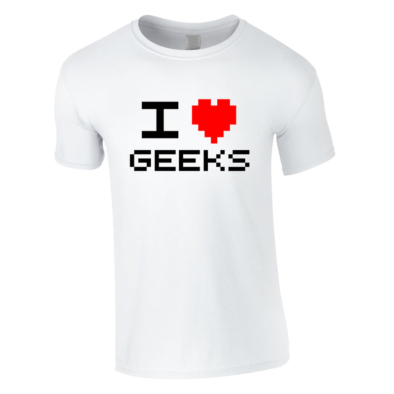 I Love Heart Geeks Retro Tee In White