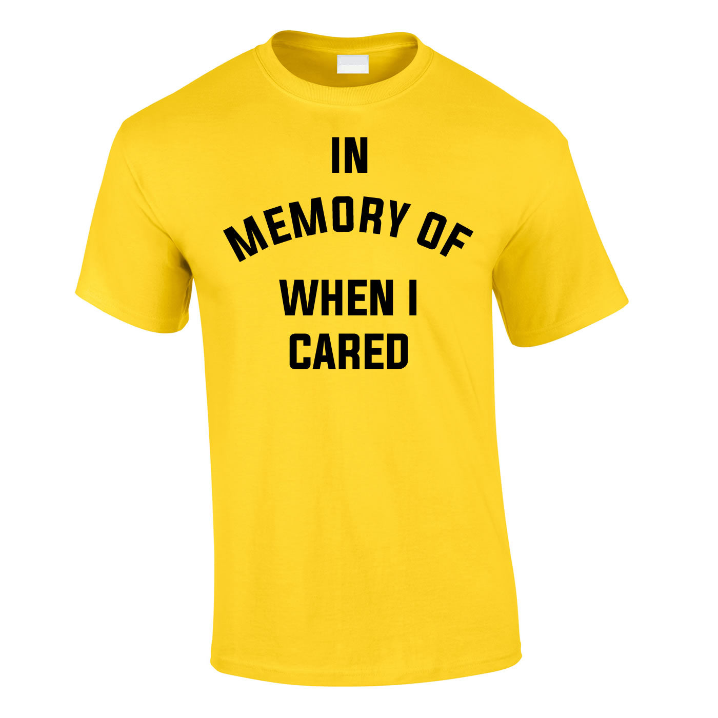 In Memory Of When I Cared Men's Tee In Yellow