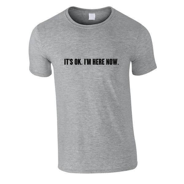 It's OK I'm Here Now Tee In Grey