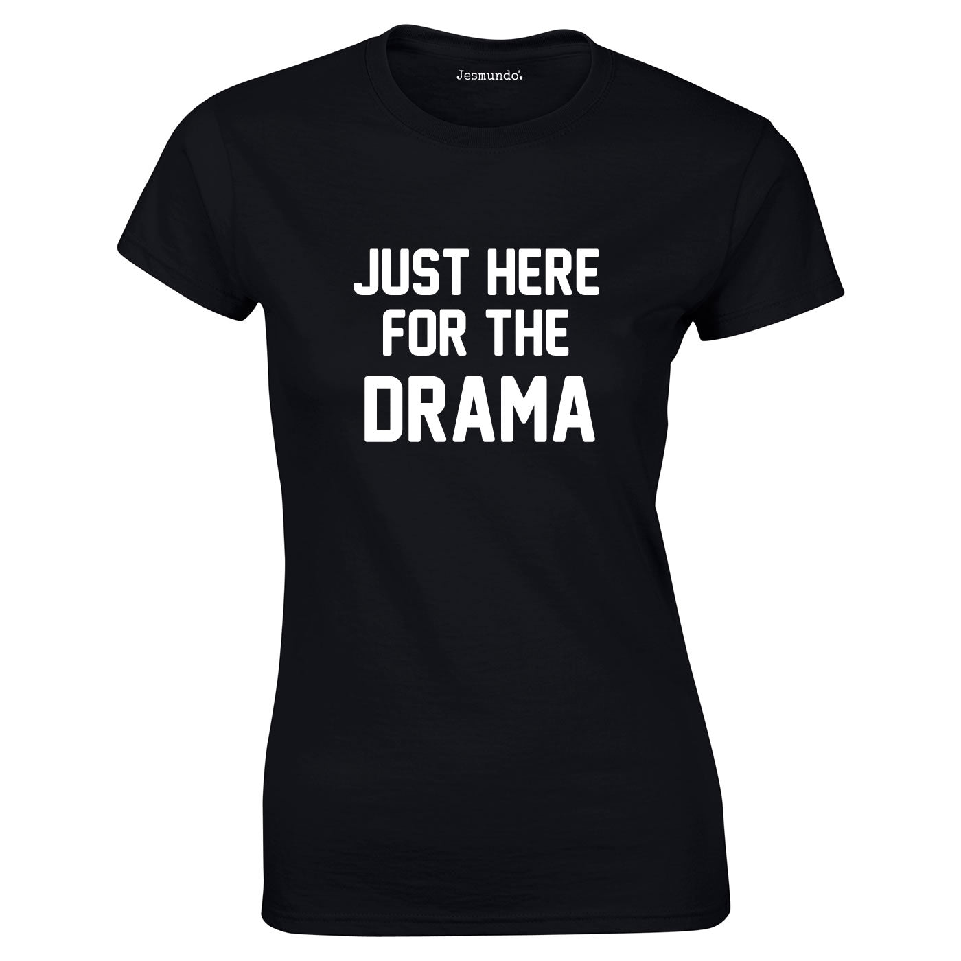 Just Here For The Drama Top In Black