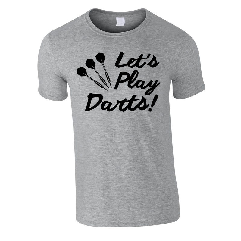 Let's Play Darts Tee In Grey