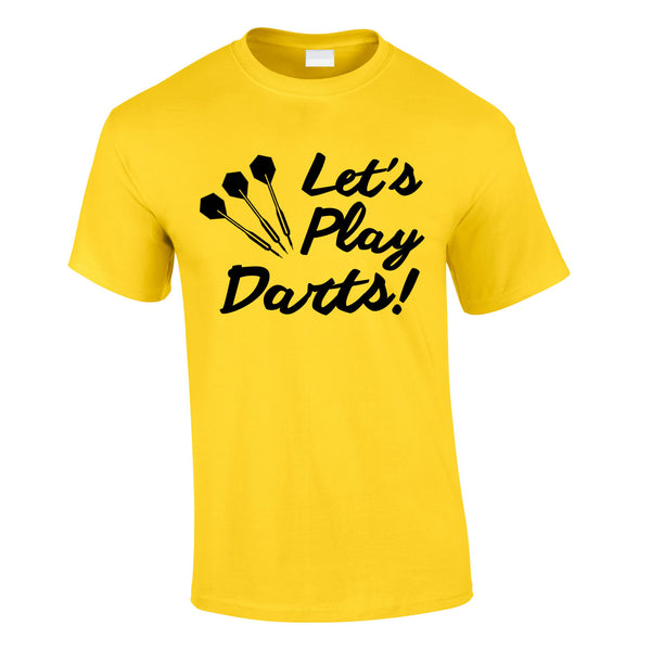 Let's Play Darts Tee In Yellow