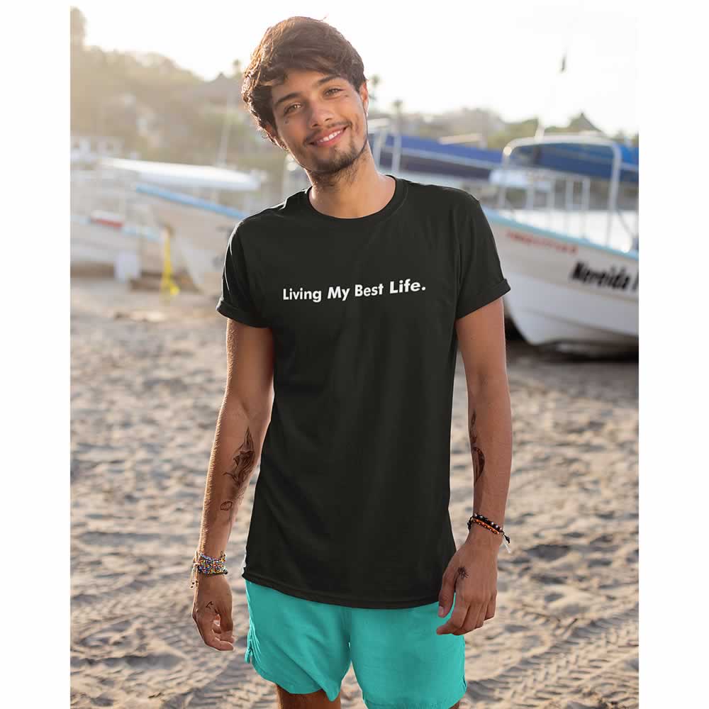 T-shirt Manches Longues 'Living My Best Life' July Girl - Taille S - Noir