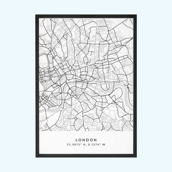 Minimalist London City Map Poster Print