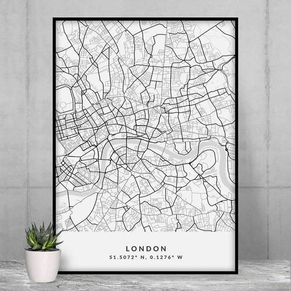 London Minimalist Map Print - City Poster