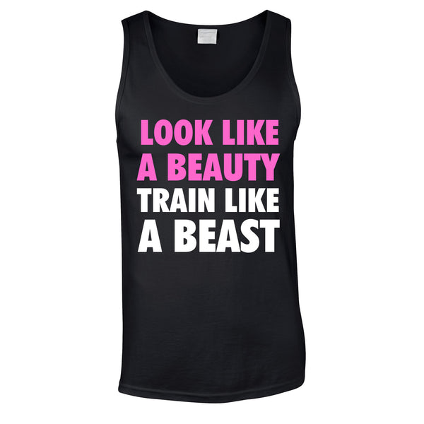Look Like A Beauty Train Like A Beast Vest In Black