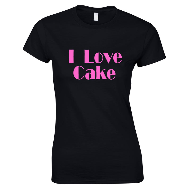 I Love Cake Ladies Top In Black