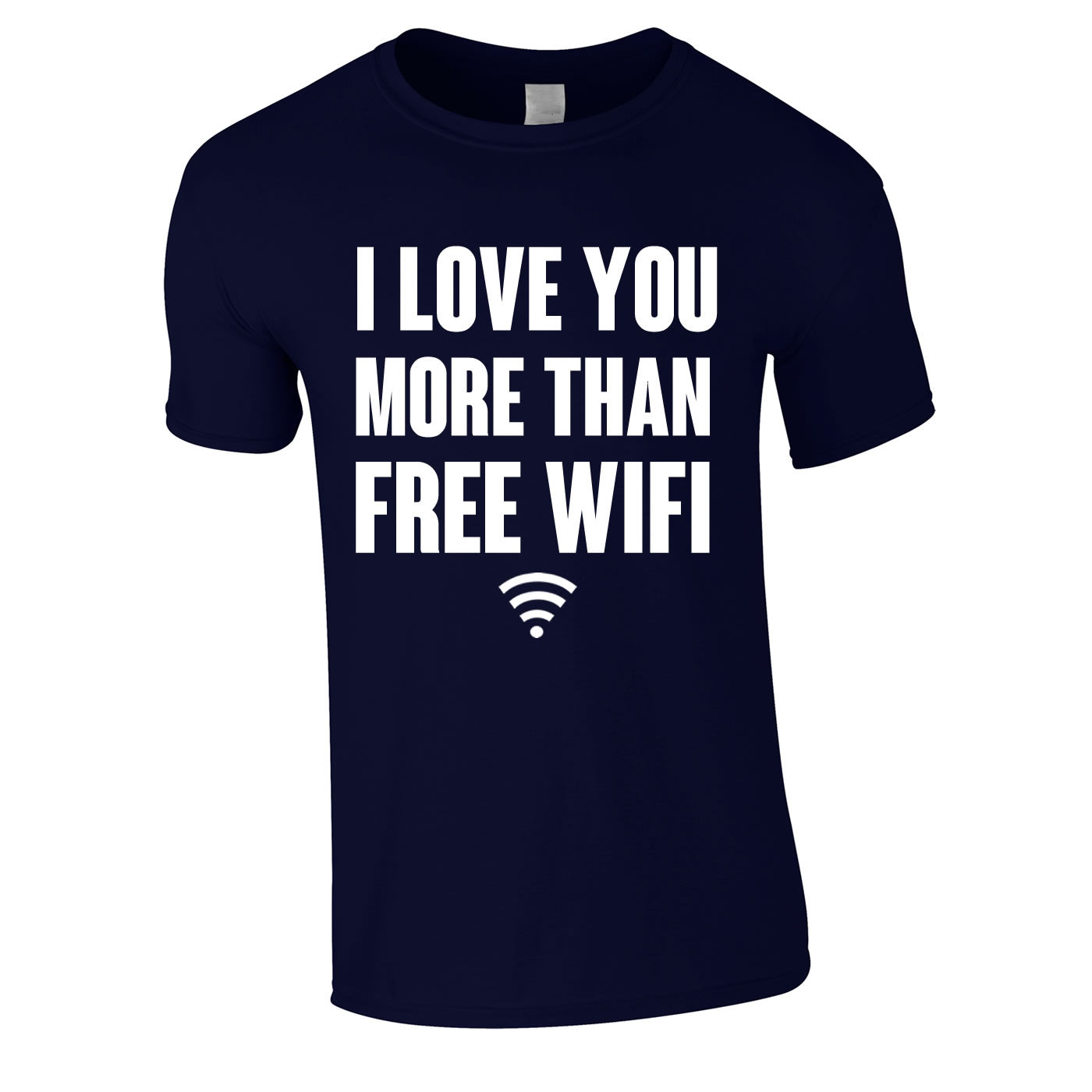 I Love You More Than Free WIFI Tee In Navy