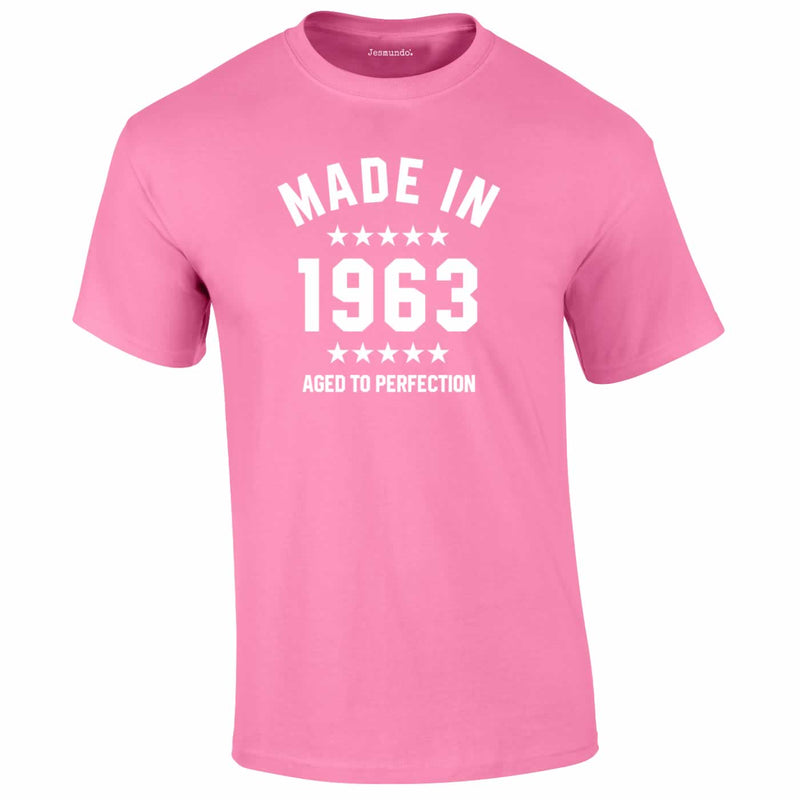 Made In 1963 Aged To Perfection Tee In Pink