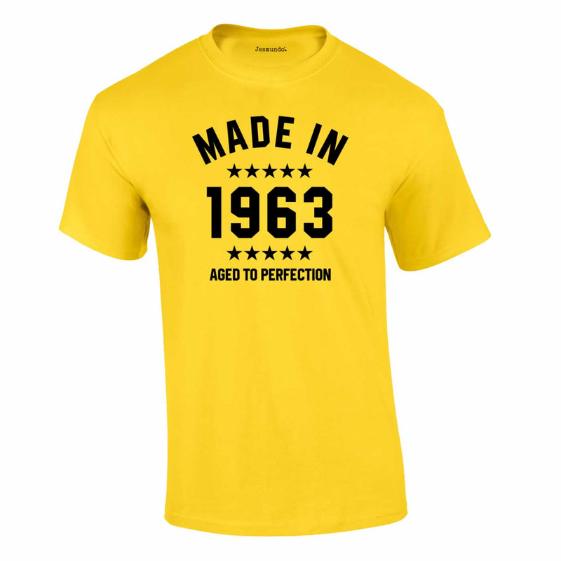 Made In 1963 Aged To Perfection Tee In Yellow