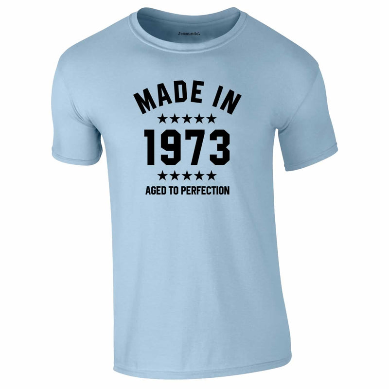 Made In 1972 Aged To Perfection Tee In Sky Blue