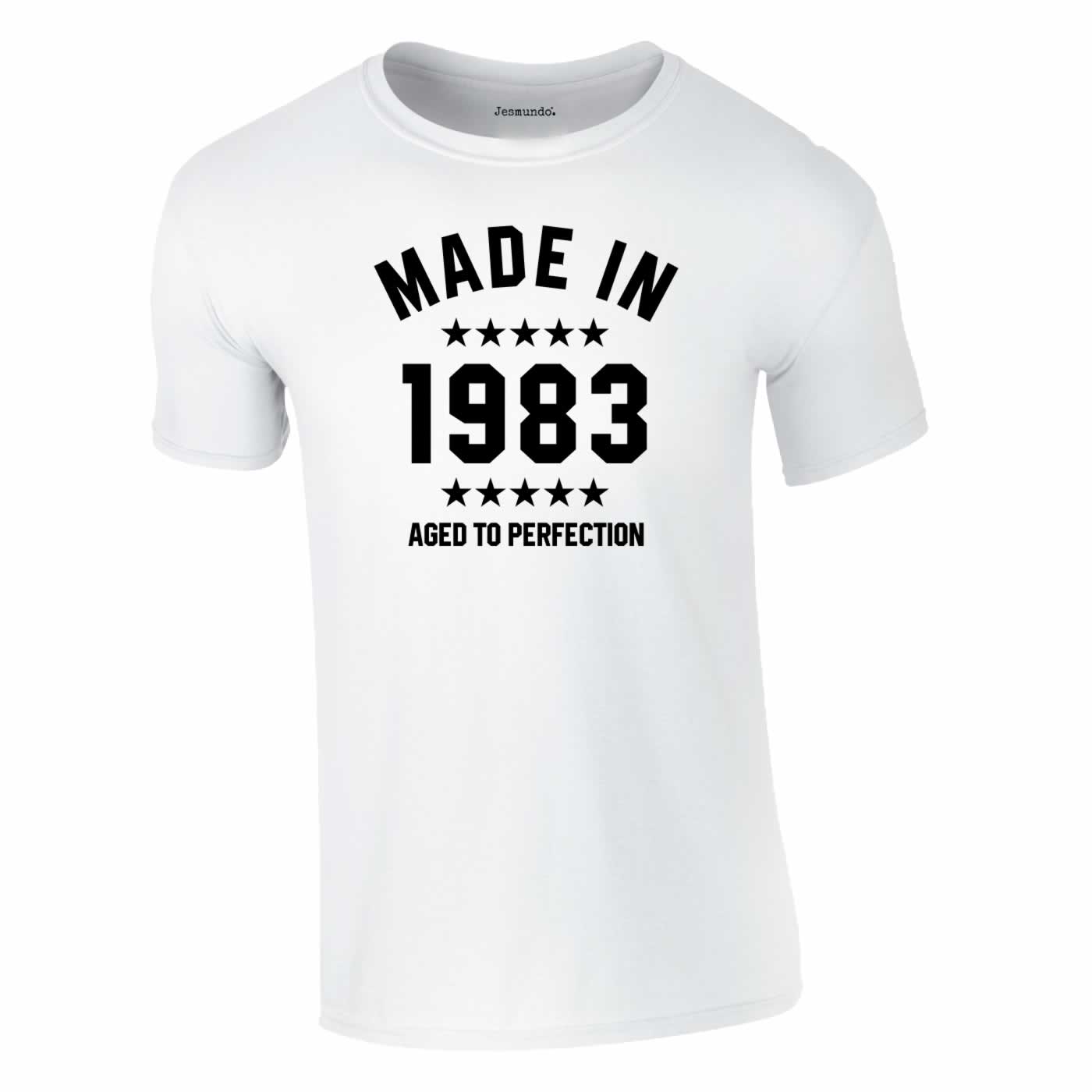 Made In 1983 Aged To Perfection 40th Tee In White