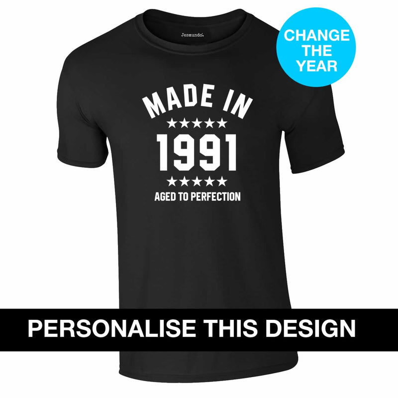 Personalised Made In Year Birthday T-Shirt