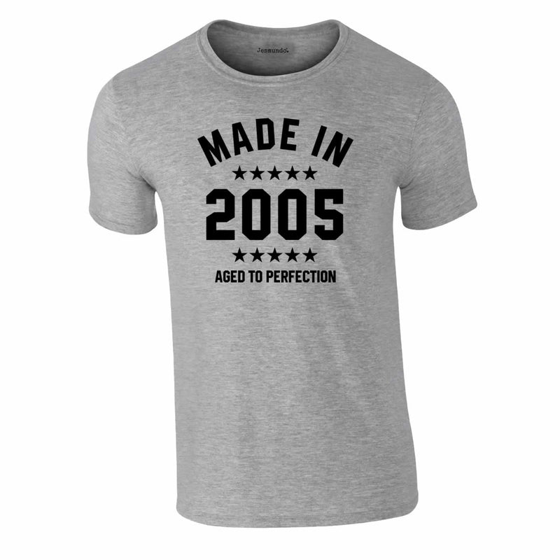 Made In 2005 Aged To Perfection Tee In Grey