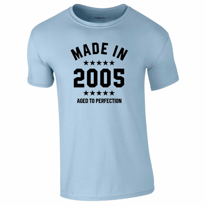 Made In 2005 Aged To Perfection Tee In Sky Blue