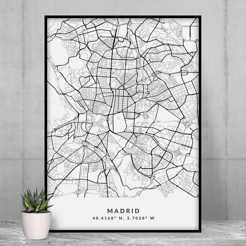 Madrid Minimalist City Map Print