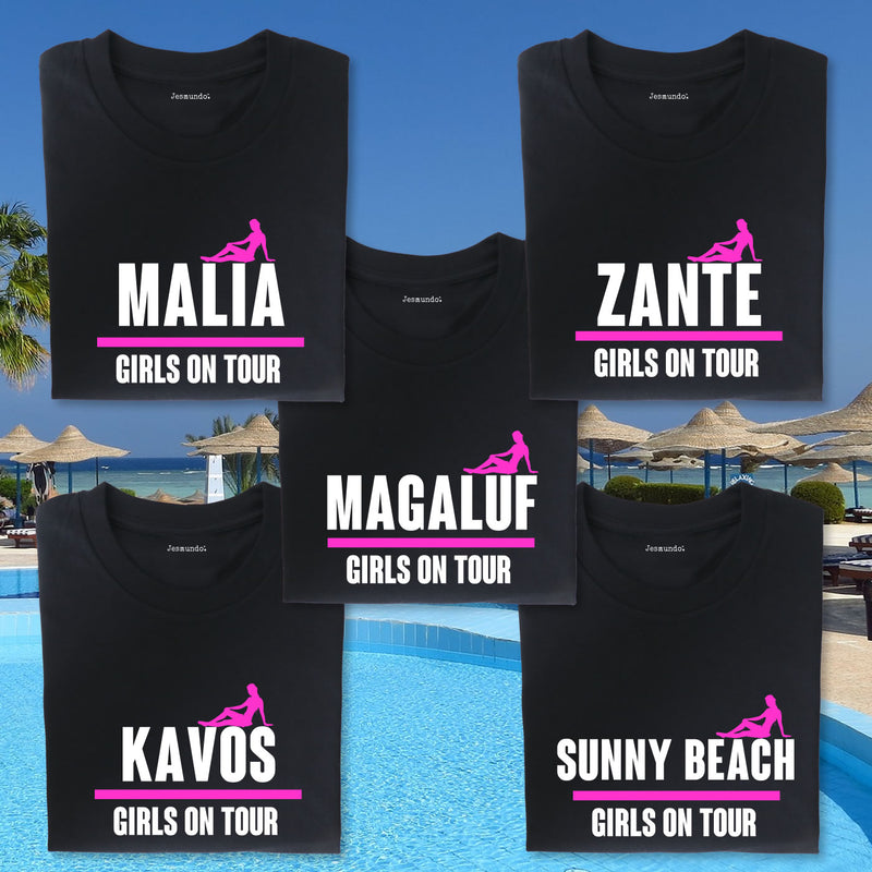 Girls On Tour Personalised Holiday T Shirts