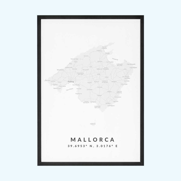 Mallorca Minimalist Print Map Poster