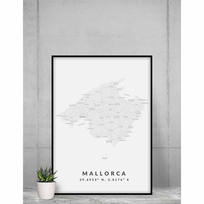 Mallorca Minimalist Map Poster Print