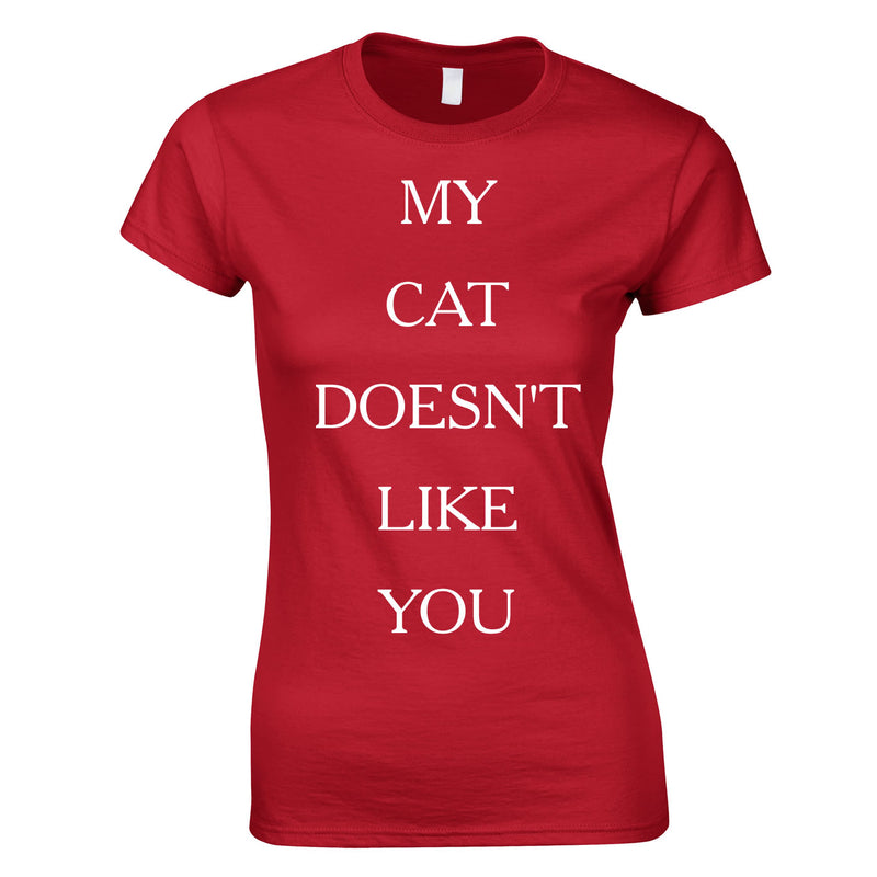 My Cat Doesn't Like You Top In Red