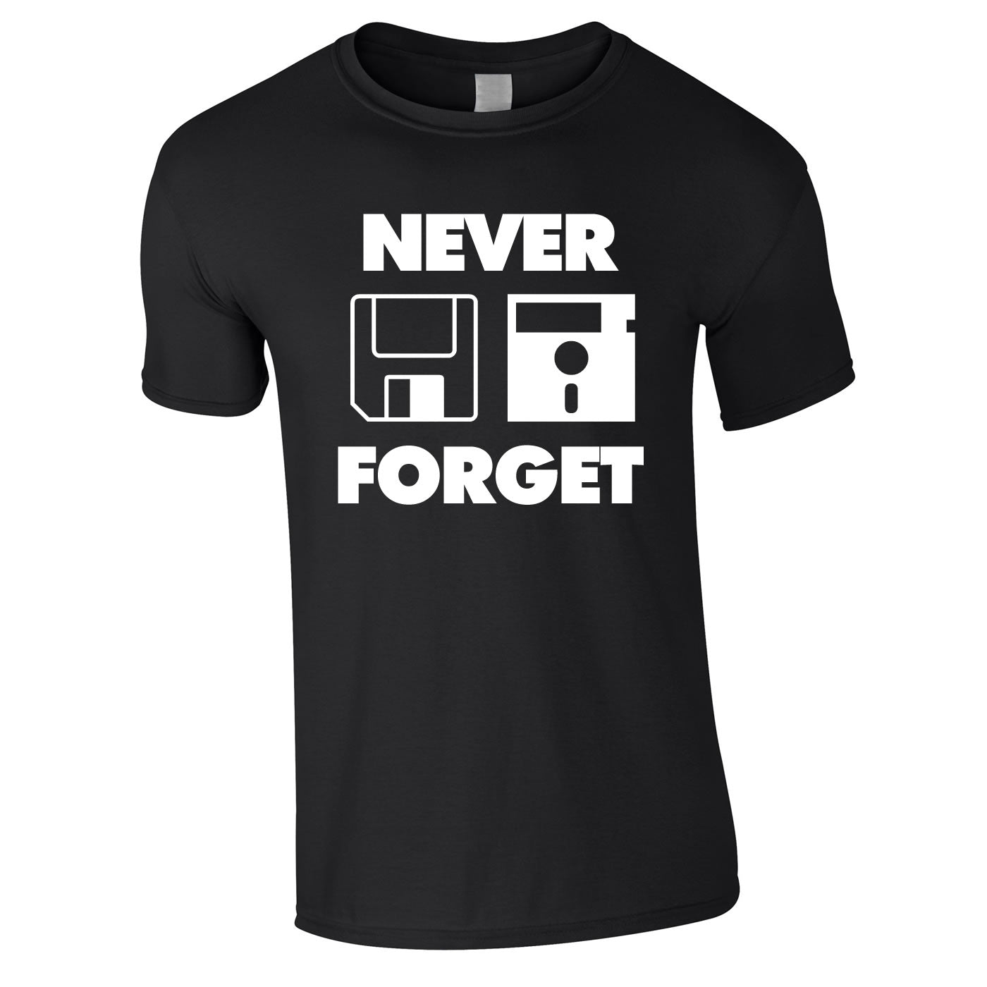 Never Forget Floppy Disk Tee In Black