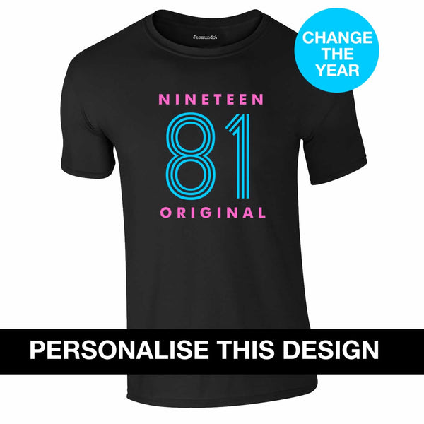 Personalised Neon Print Birthday T-Shirt
