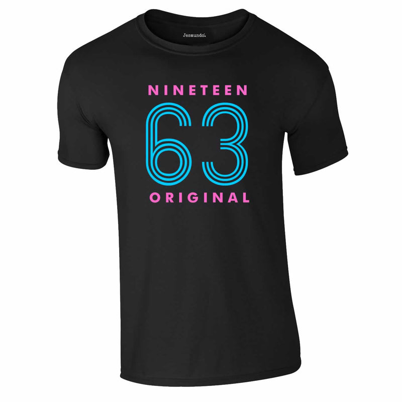 Nineteen 63 Neon 60th Birthday T-Shirt
