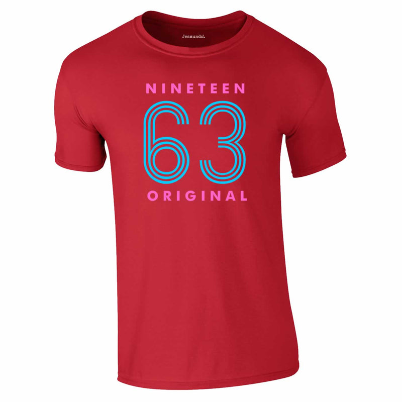 Nineteen 63 Neon 60th Tee In Red