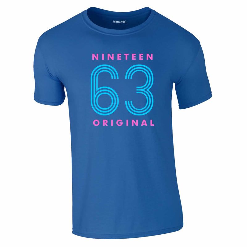 Nineteen 63 Neon 60th Tee In Royal Blue