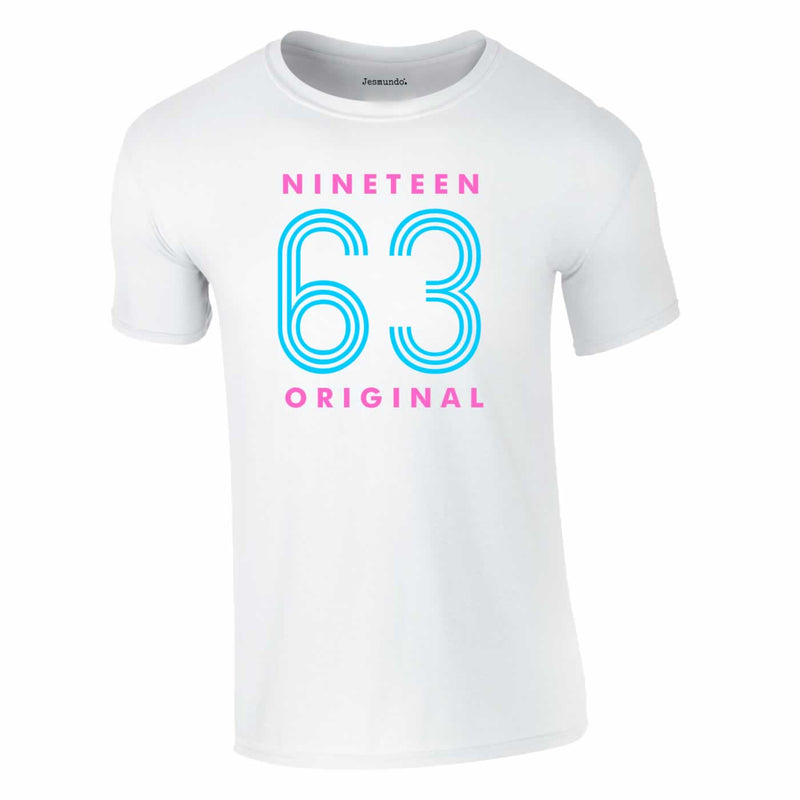 Nineteen 63 Neon 60th Tee In White